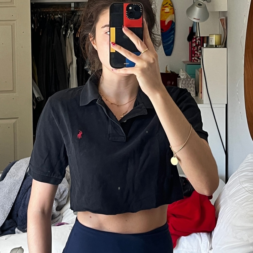 Ralph Lauren Red and Black Polo Shirt Set